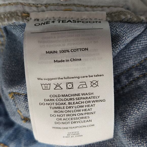 One Teaspoon Messed Up Saints Boyfriend Jeans Light Wash Button Fly Women's 27 - Picture 10 of 11